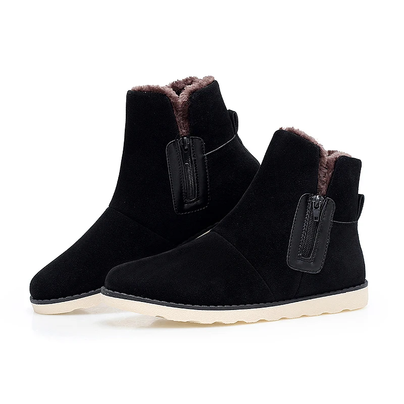 Новая мода Для мужчин Зимние ботильоны обувь на молнии однотонные зимние сапоги