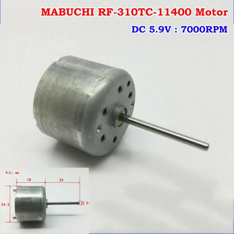 MABUCHI RF 310TC 11400 D/V 5 9 DC 3V 6V 7000 об/мин 24 мм Длинный мини круглый бесшумный двигатель