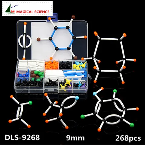 Набор молекулярных моделей DLS-9268, набор моделей органических химических молекул для школьного обучения, серия 9 мм, 268 шт.