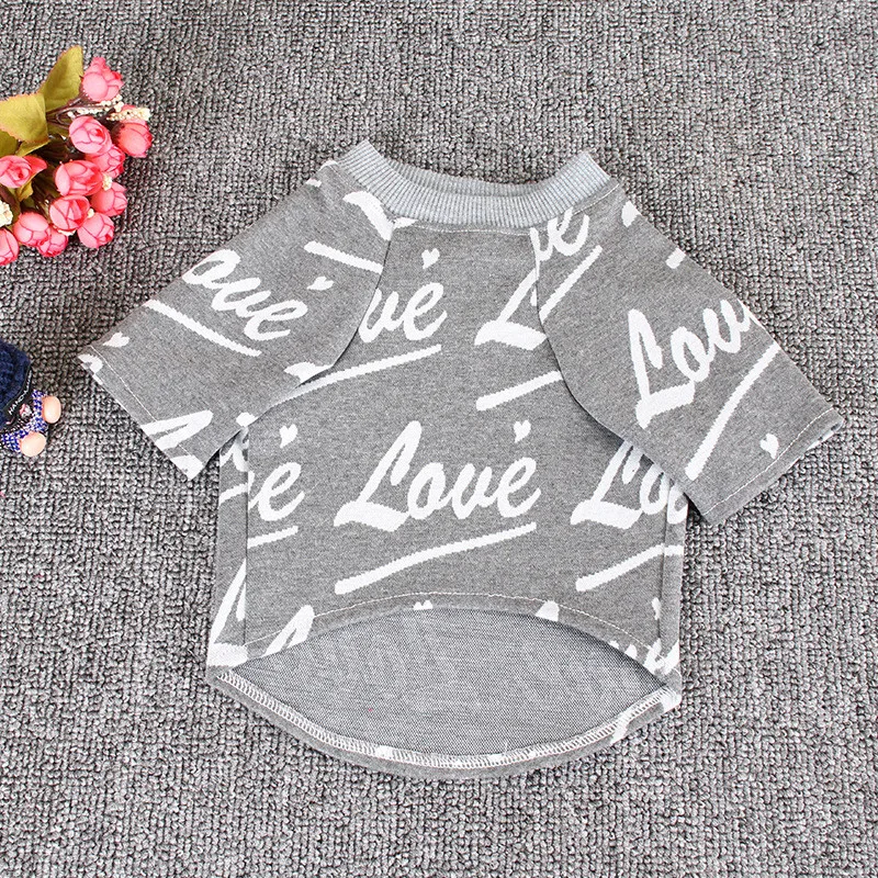 

New Cute 100% Cotton Pet Simple Personality Pattern Printing Dog Clothes for Small and Medium Size Dogs Pet Supplies Accessories