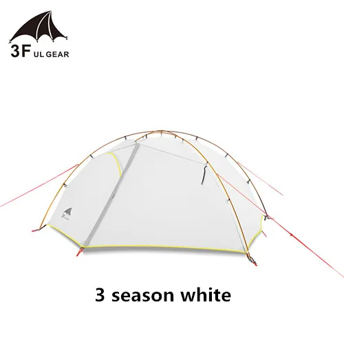 3 season white 3F UL GEAR Зеленый и Белый 4 палатка для кемпинга сезонная 15D нейлоновые двойные слойные водонепроницаемые палатки для 2 человек - Цвет: 3 season white