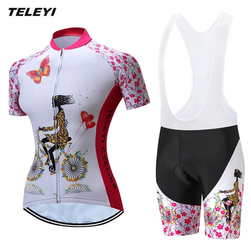 

2018 Cycling jersey MTB Bike Jersey bib shorts set Ropa Ciclismo maillot Women Cycling Clothing Girl bicycle Top Bottom Female
