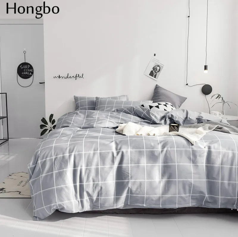 Комплект постельного белья Hongbo из 2019 хлопка серая сетка пододеяльник
