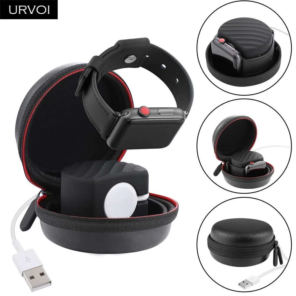 Держатель URVOI 2 в 1 для Apple Watch серии 54/3/2/1 Airpods модный круглый дизайн легко носить с