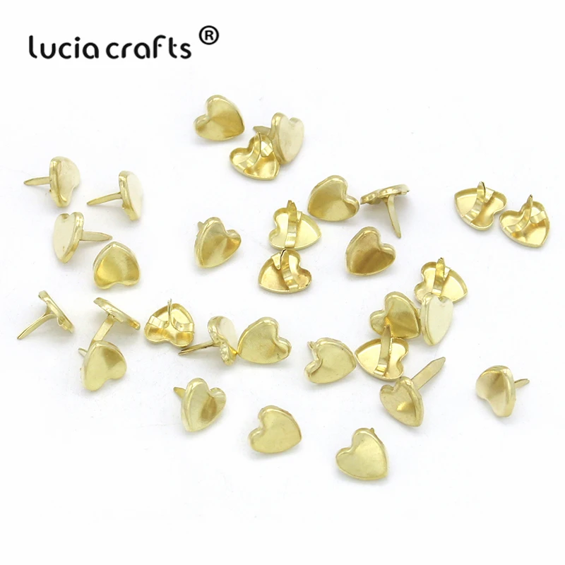 Lucia crafts 50 шт. 9 мм золотые железные штифтики для скрапбукинга украшение ручной