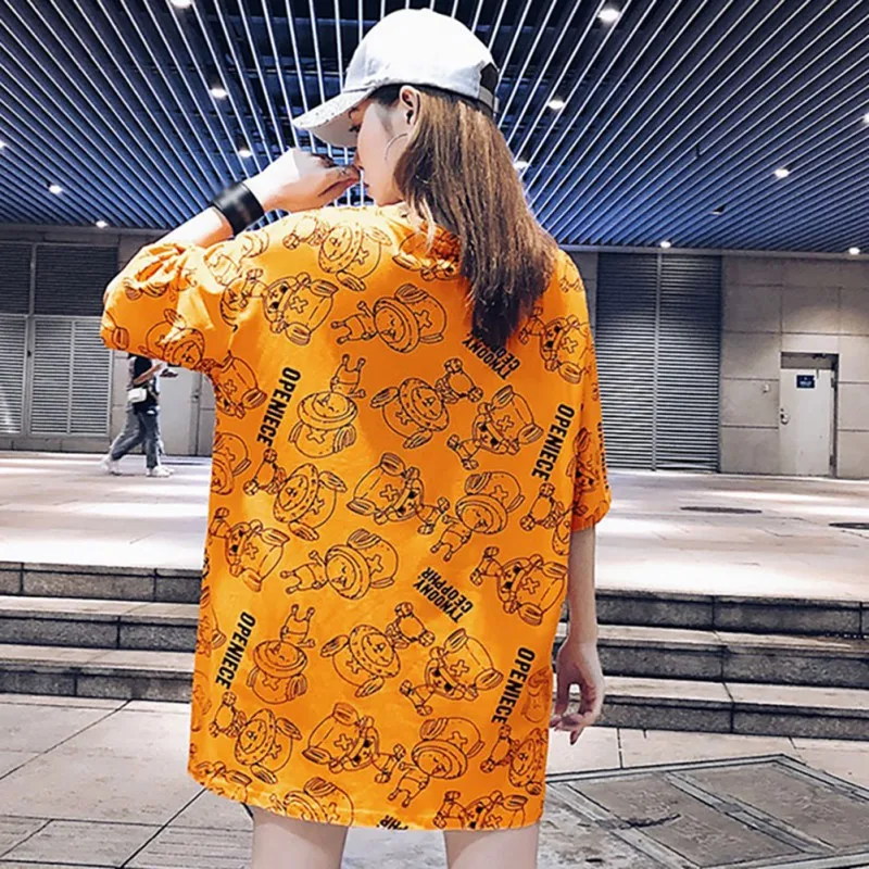 Женская Повседневная футболка с круглым вырезом и принтом граффити Свободный