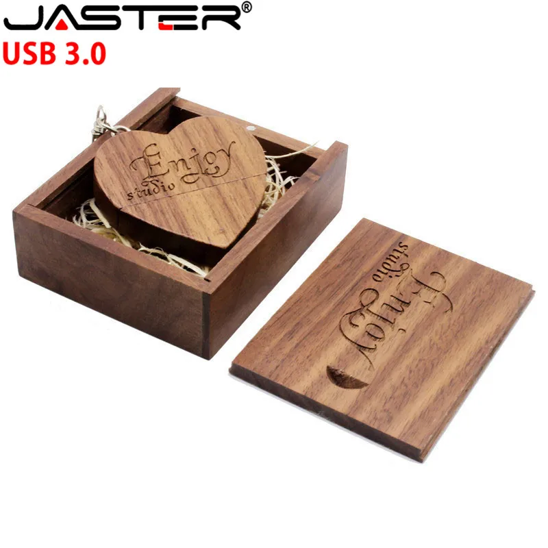 Пользовательский логотип деревянная коробка в форме сердца Usb флэш-накопитель 8g/16g/32g/64g/128g Usb 3,0 флеш-накопитель объемный подарок диск памяти более 10 шт логотип бесплатно