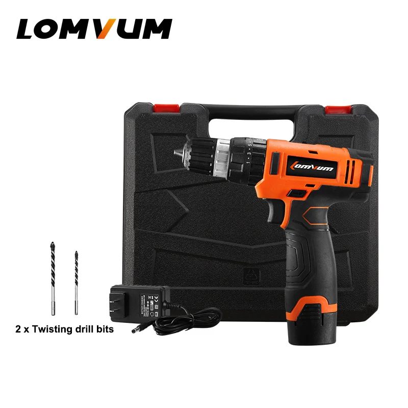 1 Battery Plastic LOMVUM Новинка 16 В ударная Беспроводная электрическая дрель Двойная скорость ручная отвертка Электрический инструмент литиумионная батарея - Цвет: 1 Battery Plastic