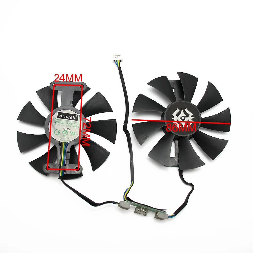 Вентилятор VGA для видеокарт ZOTAC GTX 1060 86 мм GA91S2H 12 В 0 35a 4pin GTX1060 X Gaming охлаждающий