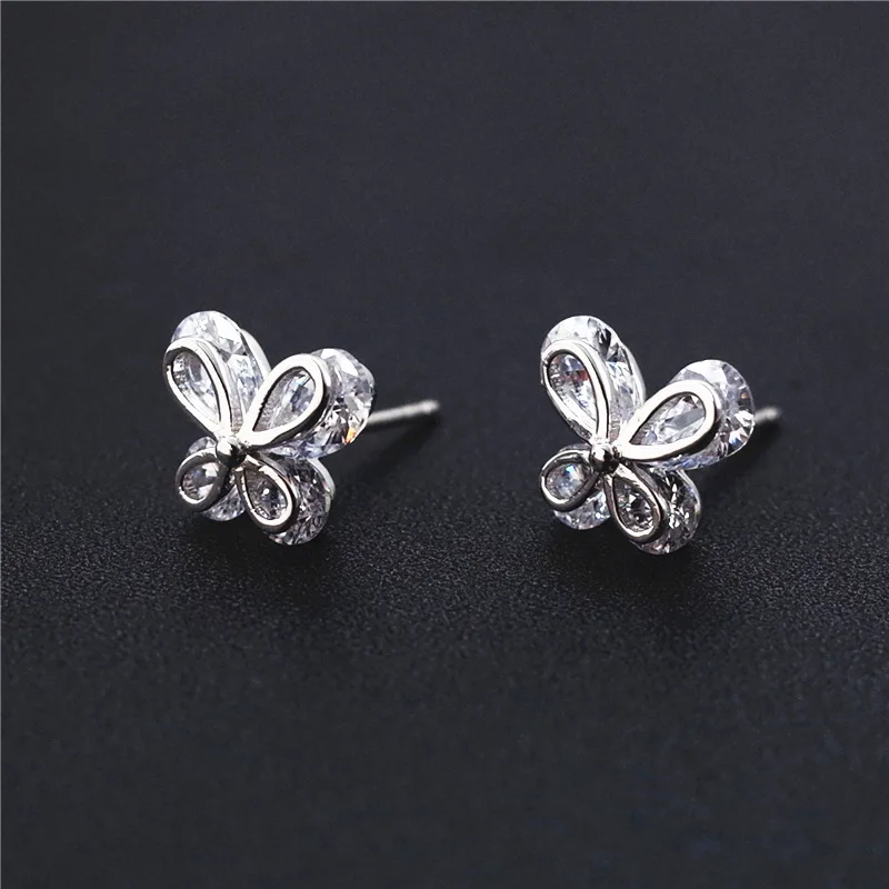 Женские серьги гвоздики из серебра 100% пробы с фианитами|Серьги-гвоздики| |