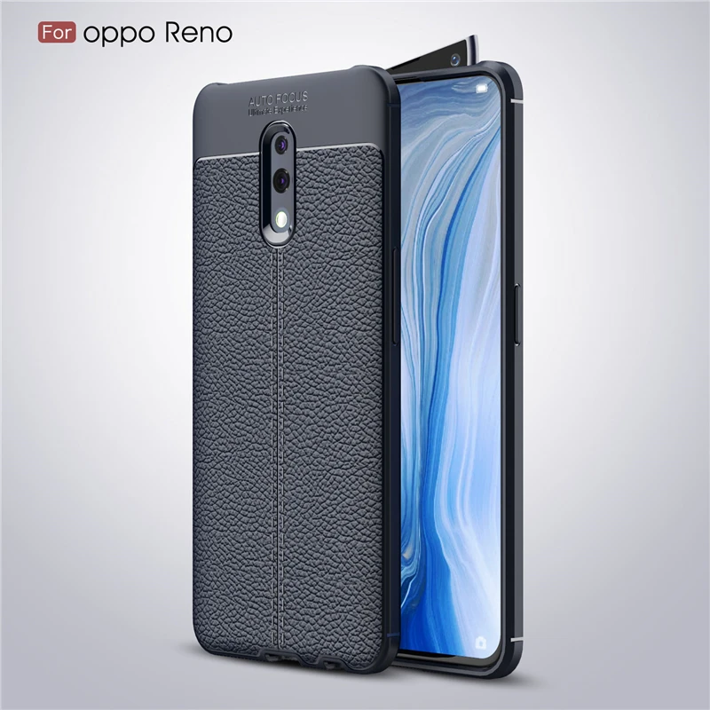 

Для OPPO Reno чехол мягкий 6,4 "Роскошный кожаный силиконовый чехол Fundas чехол для OPPO Reno чехол