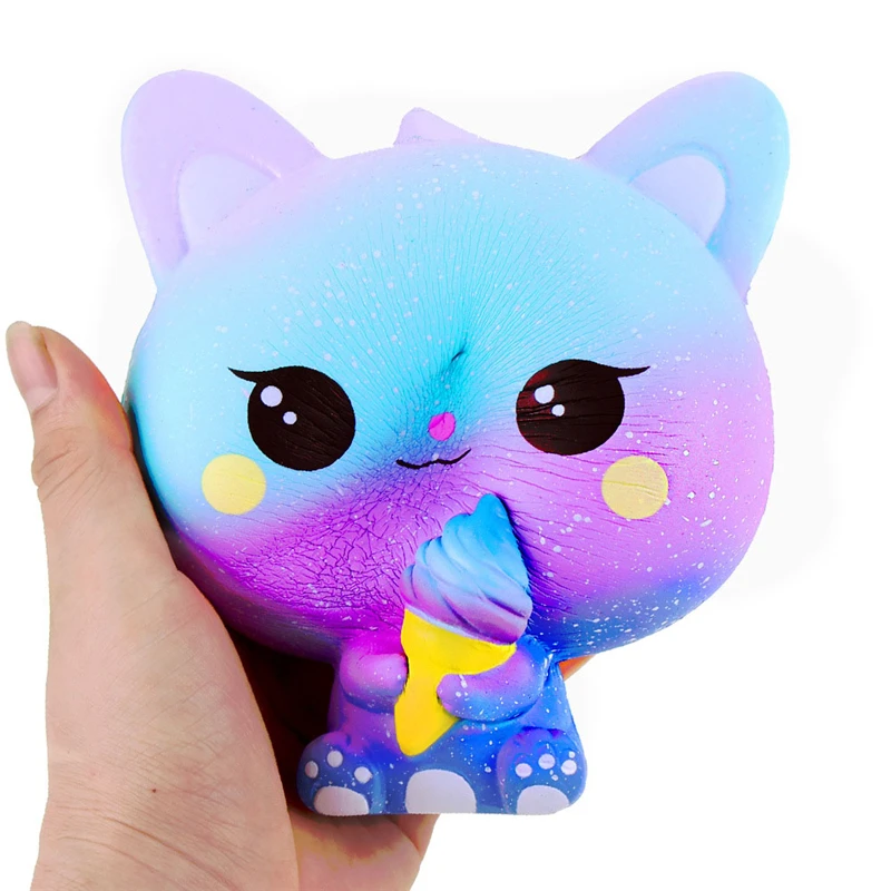 Милый Jumbo Galaxy, мороженое, кошка, котенок, мягкий, медленно поднимающийся ремешок, мягкий, Сжимаемый, ароматизированный, хлеб, торт, игрушка, подарок, малыш, развлечение