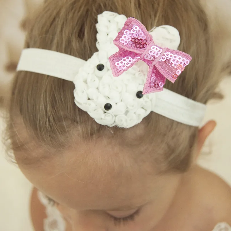 1 шт. Пасхальная Вечеринка Выпускной обруч Банни цветок с блестками банты