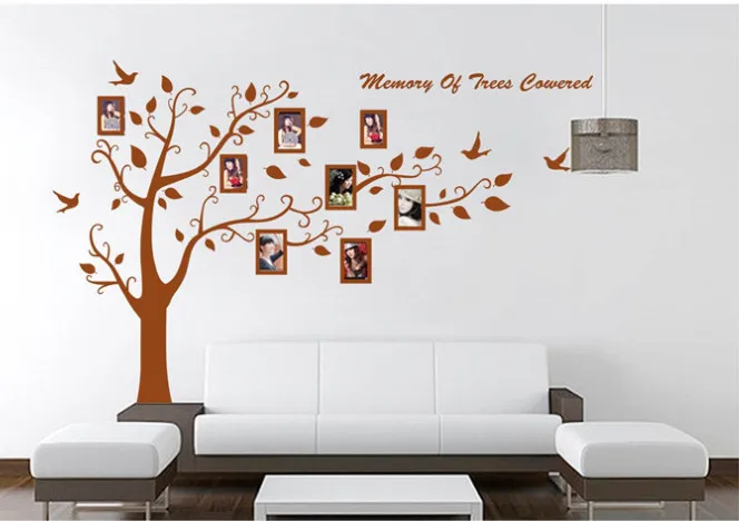 2 шт. 180 х300 см большая коричневая фоторамка на дерево настенные наклейки для