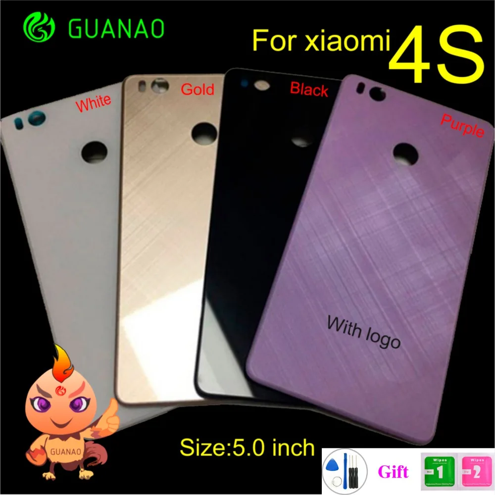 Крышка батарейного отсека для Xiaomi Mi 4S M4S защитная стеклянная задняя крышка