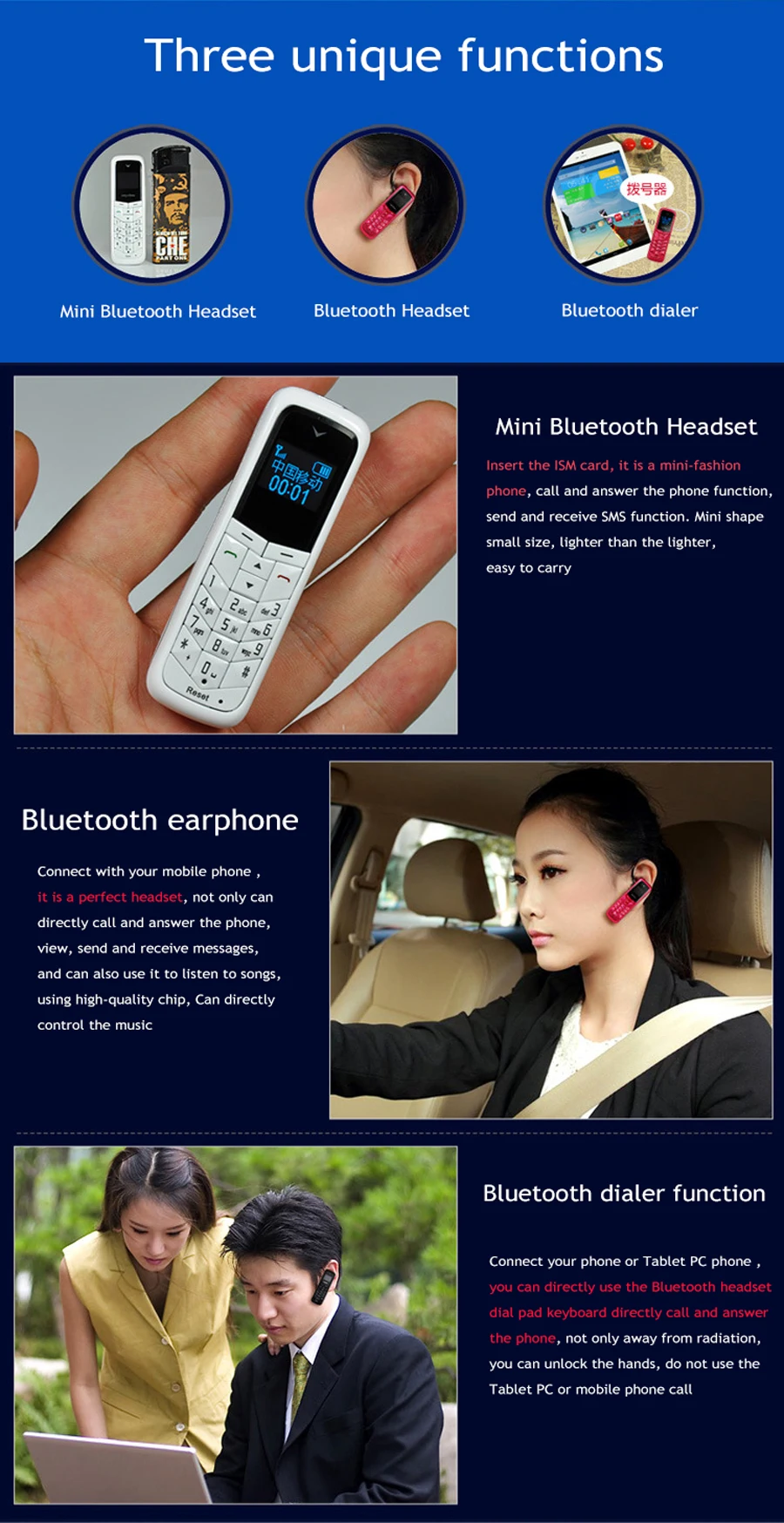 GTSTAR BM50, две sim-карты TF, беспроводная bluetooth-гарнитура, набор номера, стерео мини-наушники, обновленная версия, автомобильные наушники для мобильного телефона