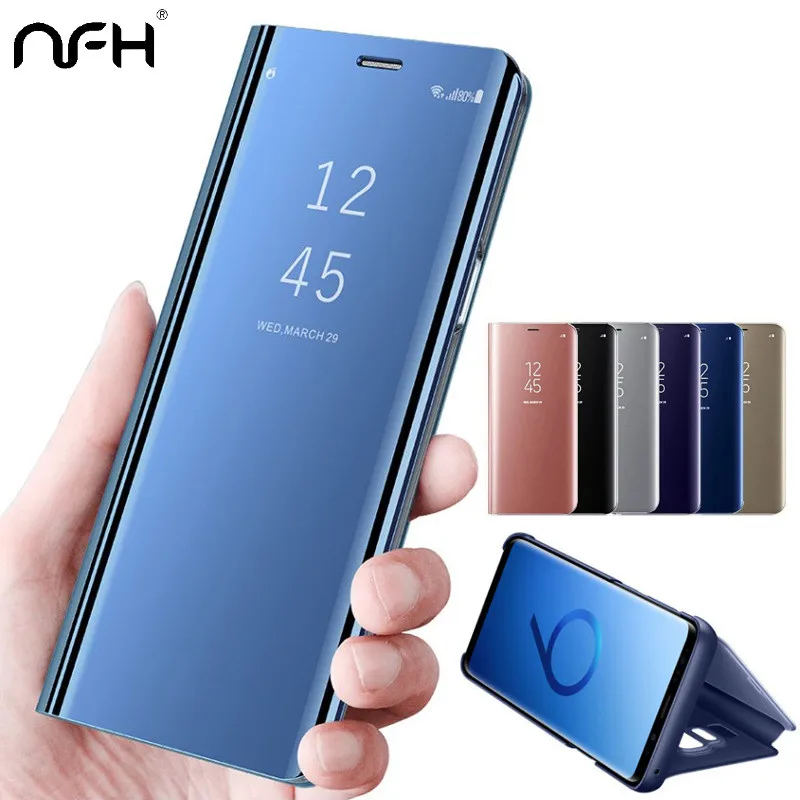 Чехол книжка с подставкой для телефона Samsung Galaxy A50 A30 A40 A20 A10 полностью зеркальные