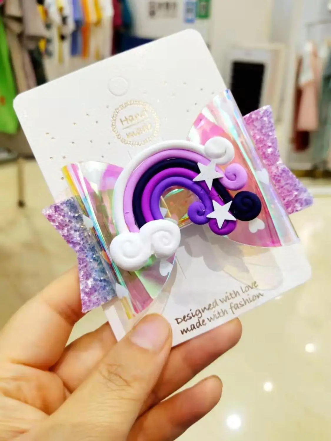 purple Дюймовочка, радужные бантики, заколки для волос, блестящие банты для волос с зажимом для танцевальной вечеринки, заколки для волос для девочек, заколки для волос, аксессуары для волос - Цвет: purple
