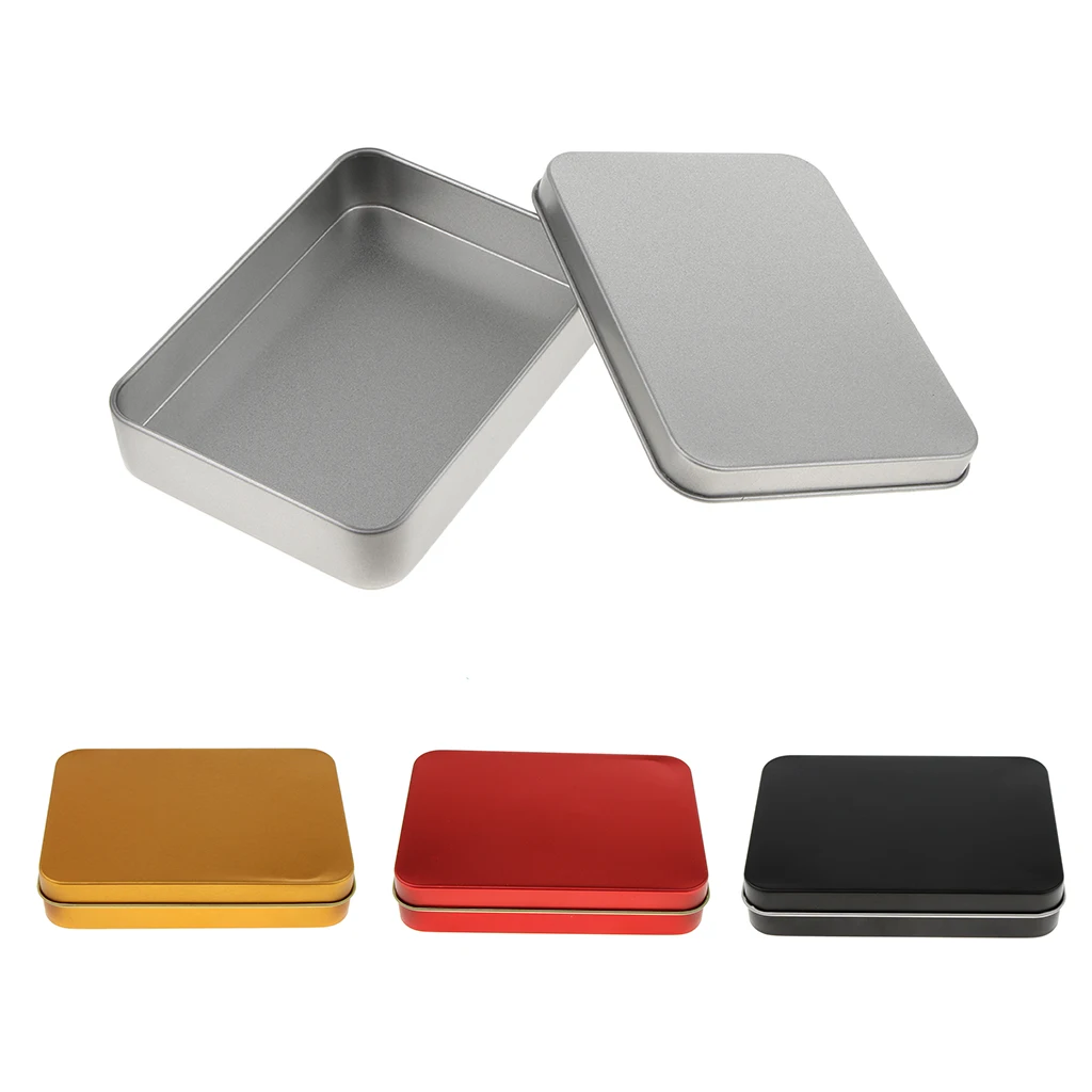 

Metal Tin Box - Rectangular Storage Box Container - Arts Crafts Food Tea Candy Phone Storage Organizer - Empty Tin Container