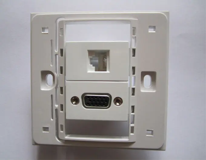 Прямая вилка VGA + RJ45 Сетевая розетка 86 мм белая панель дешевая цена костюм для