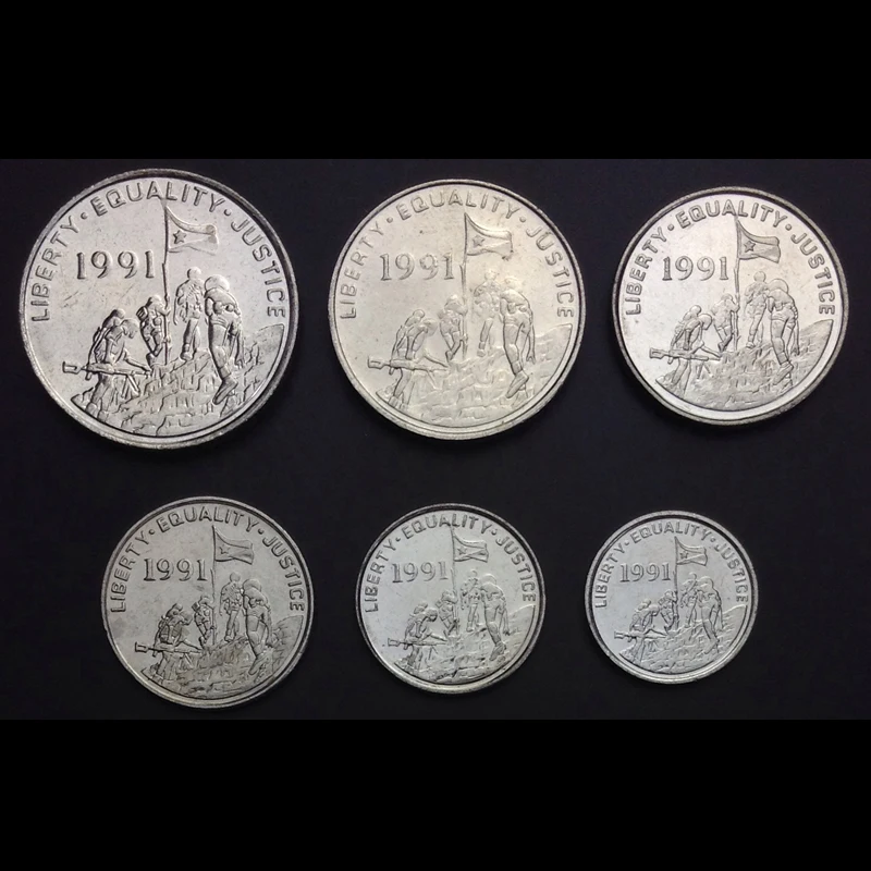 Набор из 6 монет 1 5 10 20 50 100 центов 1991 UNC нераспространенный коллекция Африки 100%