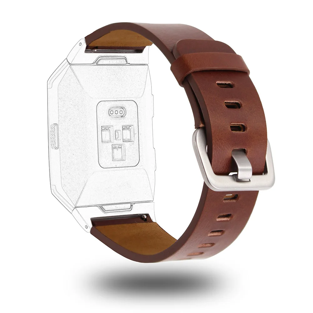 Коричневый Для Fitbit Ionic ремешок из натуральной кожи ремешок для часов для Fitbit Ionic мягкая замена Смарт-часов браслет на запястье - Цвет: Коричневый
