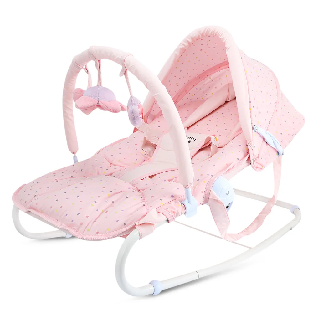 Pink Новорожденный ребенок качалка-колыбель стул шезлонг Coax Babe дети артефакт съемный музыкальная игрушка бар регулируемая поддержка из нержавеющей стали - Цвет: Pink