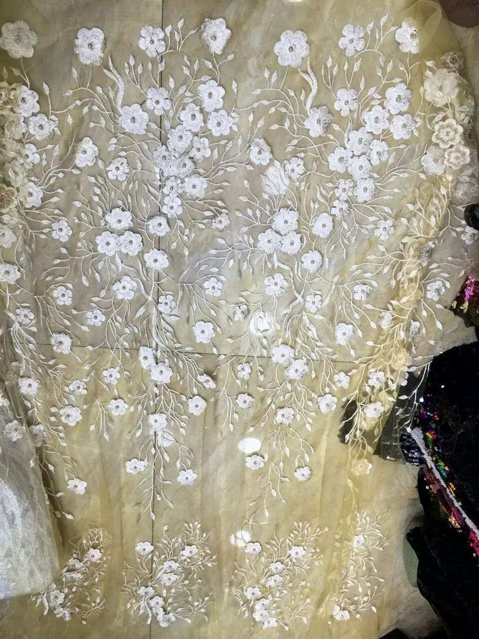 2018 новейший дизайн аппликация Бусины кружева французская Сетка кружевная ткань