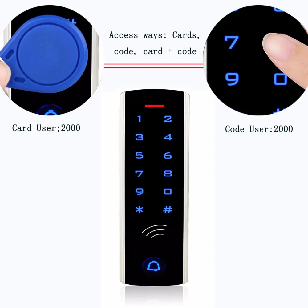 Комплект системы контроля доступа с сенсорной клавиатурой RFID 125 кГц EM Card