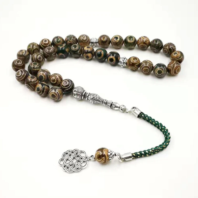 Натуральные Агаты Четки мусульманские 33 Tasbih ислам misbaha подарок для ИД человека натуральный браслет молитвенные бусы 33 66 99 бусины камень четки