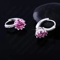 luxury colorful best genuine 925 sterling silver jewelry aaa cubic zirconia cz earrings women part accessories gift
