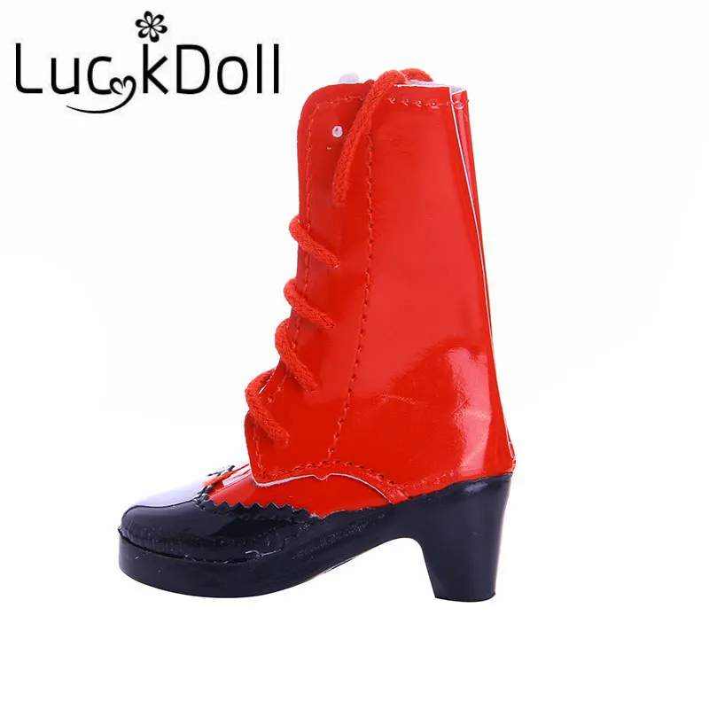 LUCKDOLL 7 5 см однотонные Цвет сапоги на высоком каблуке с перекрестными ремешками