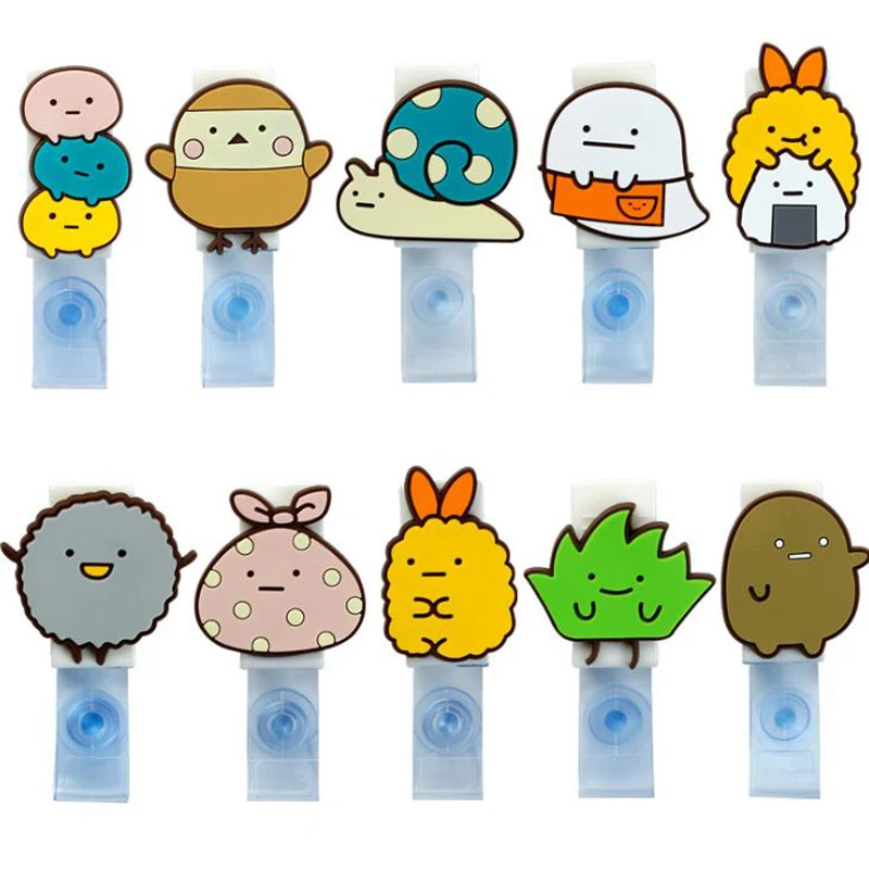 1 шт. милый аниме Sumikko Gurashi угловой прозрачный выдвижной значок катушка ID Имя карты