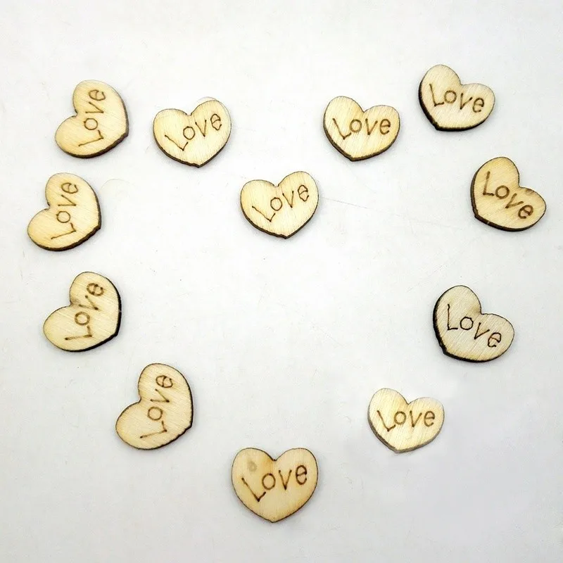 100 шт. деревянные пуговицы в форме сердца|Поделки из дерева| |