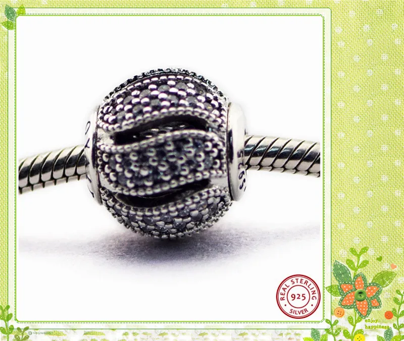 ESSENCE Delicate Swirl Sparkling Ribbon LOYALTY Beads for Women Jewelry Making DIY Fit PANDORA Charms Silver 925 Original FE039