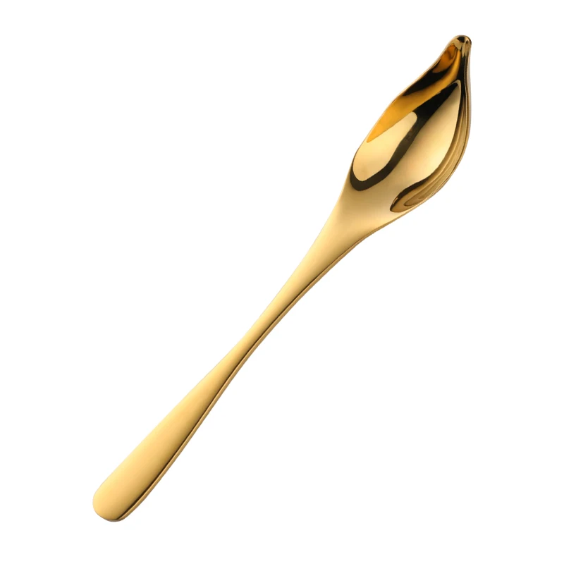 Gold Блюдце Ложка конический носик масло блюдце ложки DIY золотой Нержавеющая Сталь Совок для меда мороженое торт кухня выпечки инструменты - Цвет: Gold