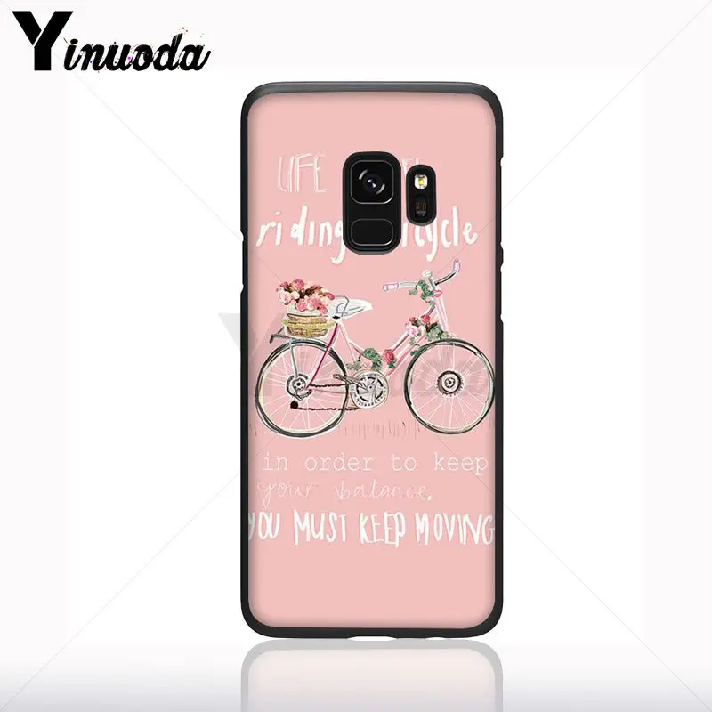 Yinuoda life is liking a ride bicycle bike dog Soft silicone black Phone Case For Samsung Galaxy s9 s8 plus note9 s10plus Cover | Мобильные