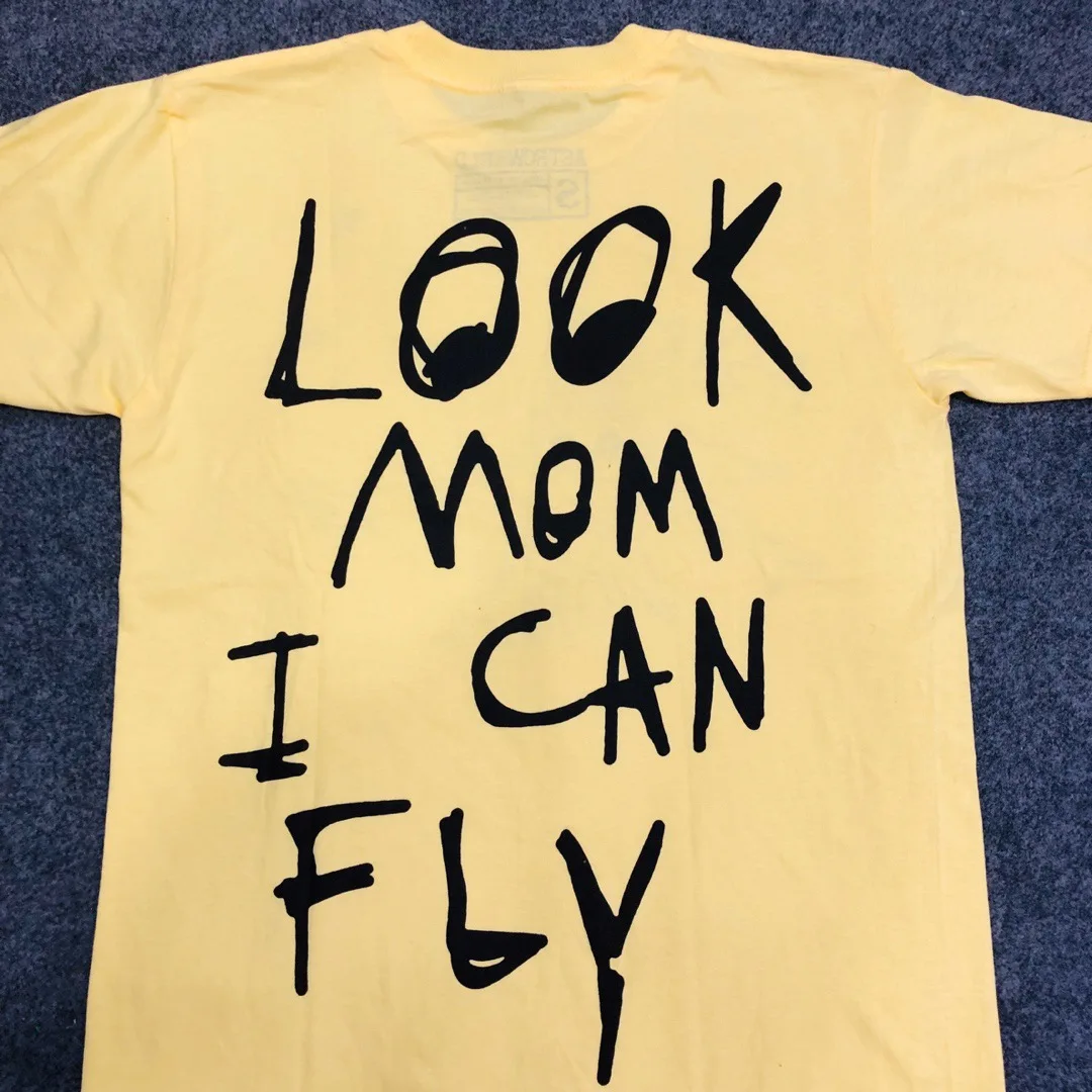 Мужская и женская футболка с принтом Travis Scott Look уличная хлопковая Футболка в