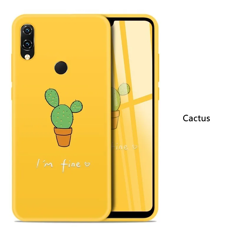 Силиконовый чехол для Xiaomi Redmi Note 7, чехол с милыми животными, котом, Кроликом, матовый чехол, 3D рельефный бампер для Redmi 5 Plus Note 5 6 Pro 6A - Цвет: Cactus