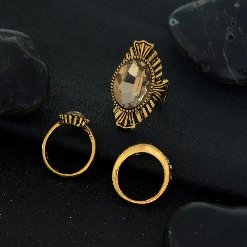 Вечный чудо потрясающий горный хрусталь кольцо набор Коктейльные Вечерние