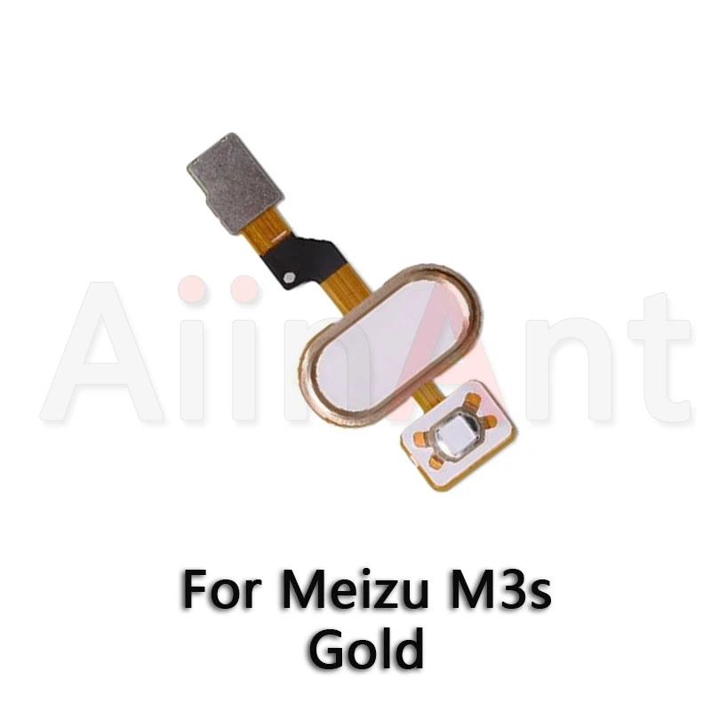 M3s Gold Домашний ключ Aiinant, кнопка возврата отпечатков пальцев, сенсорный ID сенсор, гибкий ленточный кабель для Meizu M3 Note M3s, запчасти для мобильных телефонов - Цвет: M3s Gold