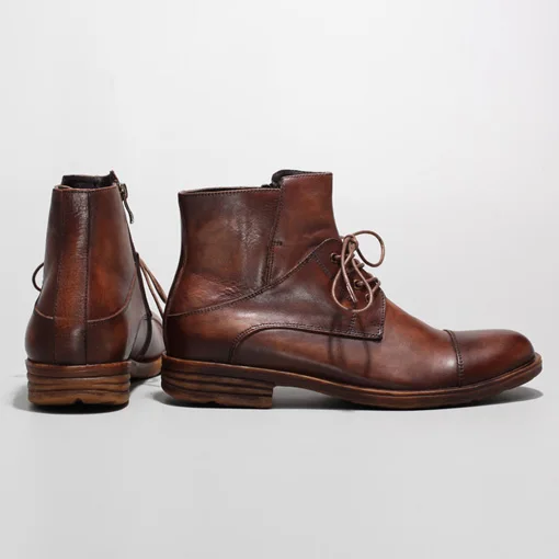 2016 Осень Мода мужская Обувь Кожаные Ботинки Плоский Каблук Зашнуровать Oxfords