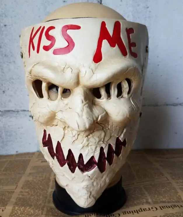 Бежевый Хэллоуин косплей человека удаление план Kiss Me маска праздник шоу ужас шлем «Демон» реквизит для мужчин и женщин - Цвет: Бежевый