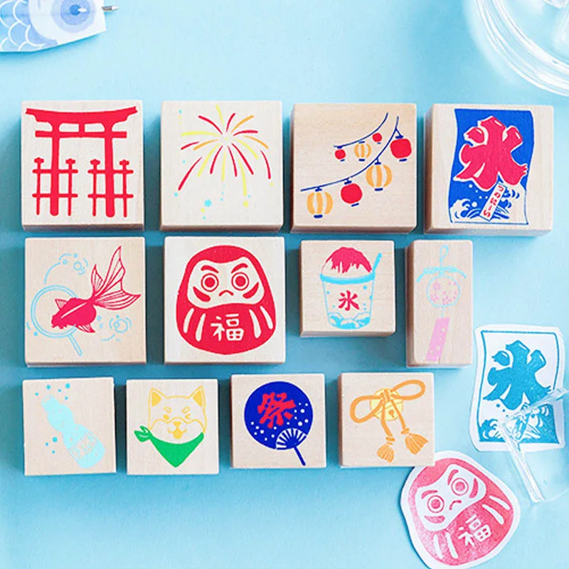 1 шт. японский стиль деревянная резиновая печать сделай сам украшение фотоальбом