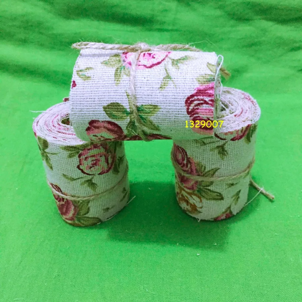 2 Meter 5cm Jute Burlap rolls Hessian Ribbon Rose cloth with Trims Tape Wedding party decor DIY wedding Flower | Дом и сад