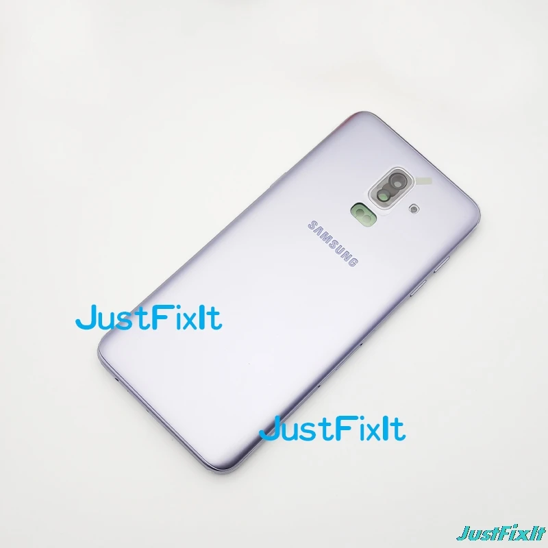 Purple Для SAMSUNG Galaxy J8 J800 J800F Задняя крышка батареи задняя крышка стекло Корпус чехол замена крышка батареи - Цвет: Purple