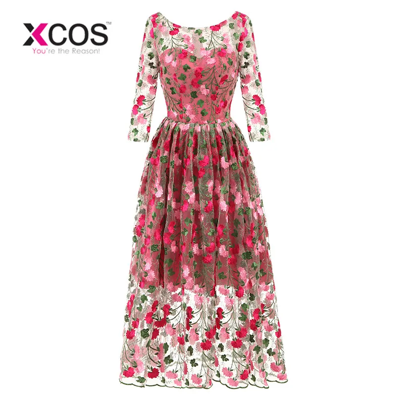 XCOS Robe De Soiree 2018 элегантное платье с вырезом &quotлодочка&quot Роскошная вышивка
