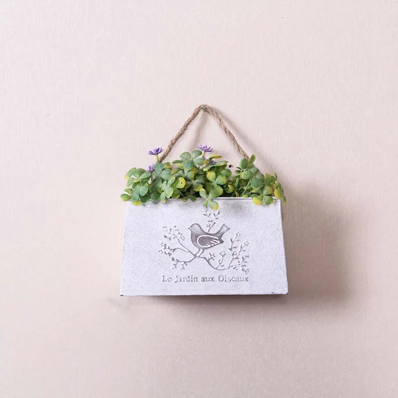 Винтажная металлическая ваза в виде птицы подвесное ведро для искусственных