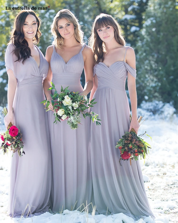 Vestido boda mujer invitada, новинка, шифоновое сексуальное платье трапециевидной формы с v-образным вырезом, лавандовое, румяное, розовое платье подружки невесты, длинное платье для свадебной вечеринки