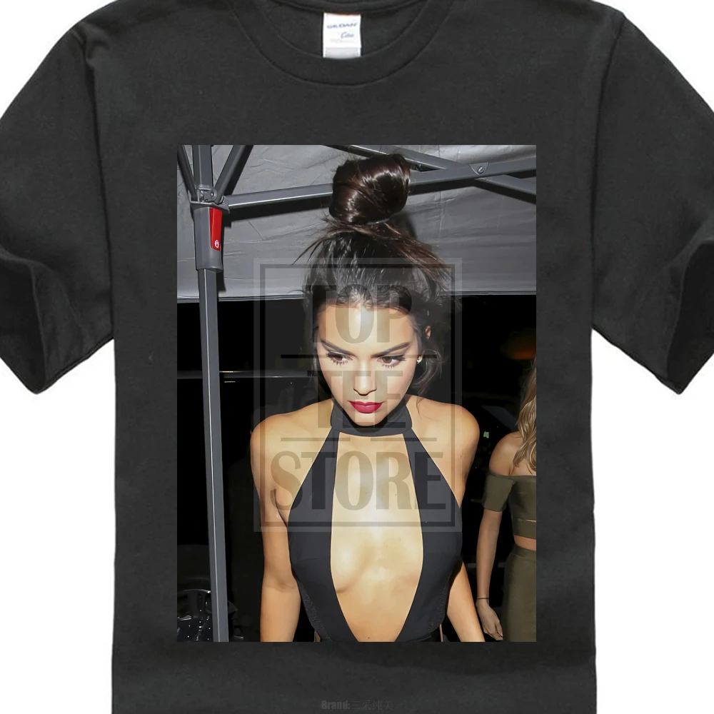 Лидер продаж 2017 мужские крутые футболки Kendall Jenner с дизайном позы из 100% хлопка